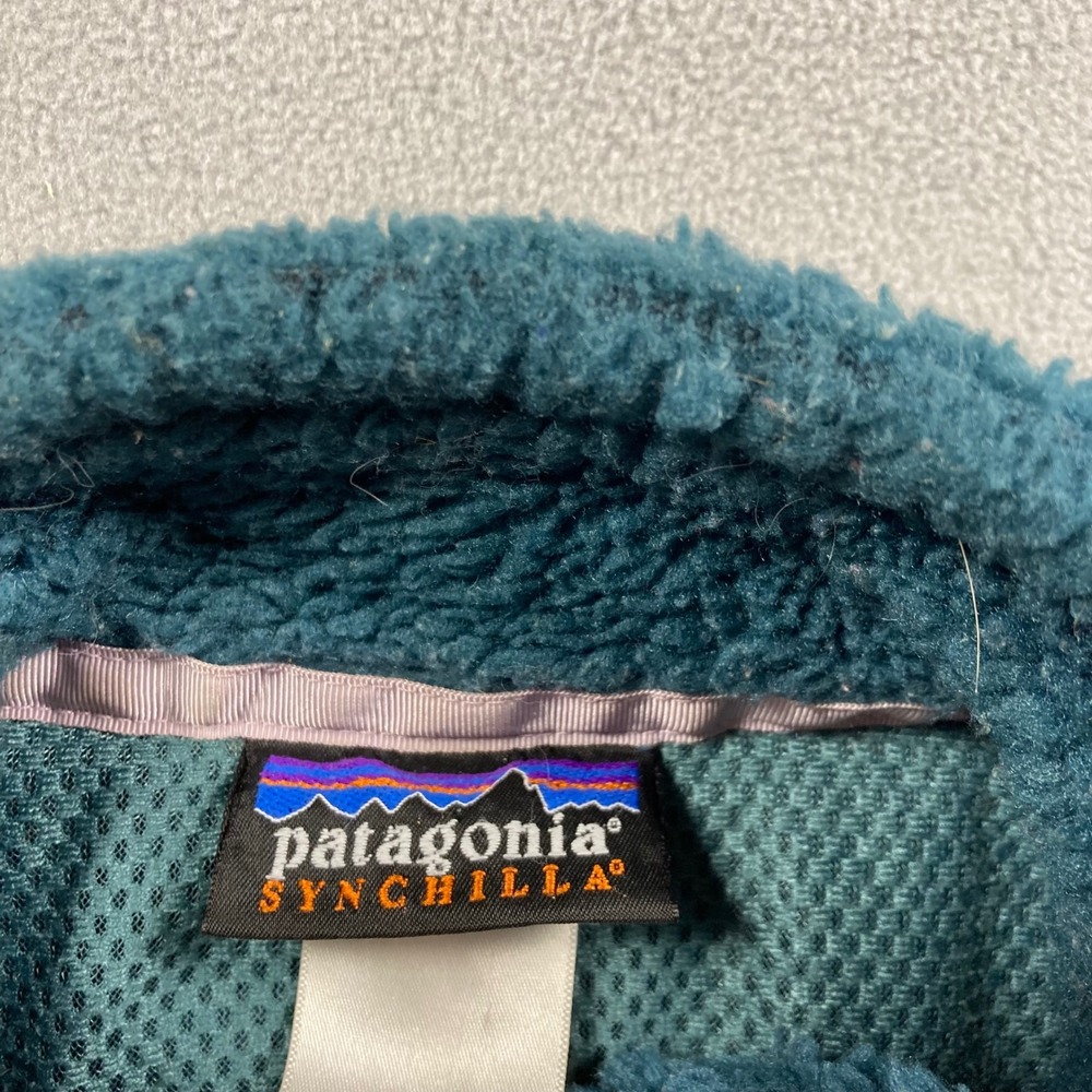 Patagonia Jacket Womens Medium Teal Blue Synchilla Solid Fleece - Picture 5 of 7